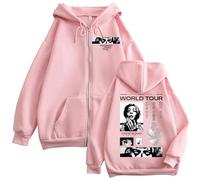 ZVKVLDE Magic-MAN2 Sweat À Capuche 2026WORLDTOUR Sweat-Shirt Graphique Fermeture Éclair À Capuche for Hommes Femmes(Pink-Fleece,L)