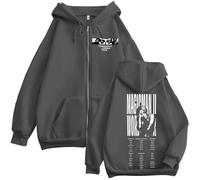 ZVKVLDE Magic-MAN2 Sweat À Capuche Vintage Graphique avec Fermeture Éclair for Homme Et Femme(Dark Gray-Fleece,XL)