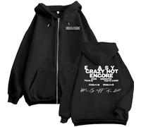 ZVKVLDE Sweat-Shirts À Fermeture Éclair EasyCrazyHot, Collection 2025tour, Tendance, for Hommes Et Femmes, À Capuche, for Les Fans(Black-b,L)