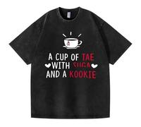 ZVKVLDE T-Shirt Noir Délavé en Coton « Future's Gonna BeOkay » - Soutient Les T-Shirts for Hommes Et Femmes(Black-d,2XL)