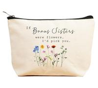 ZVMIS If Were Flowers, I'd Pick You-Thank You, cadeau d'anniversaire, Nouvel An, Thanksgiving, Noël pour femme, trousse de maquillage, trousse de voyage, beige, 9.5 ″ L x 7″H x 2.7″ W, 11-if Bonus