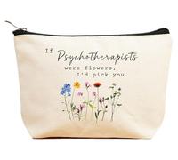 ZVMIS If Were Flowers, I'd Pick You-Thank You, cadeau d'anniversaire, Nouvel An, Thanksgiving, Noël pour femme, trousse de maquillage, trousse de voyage, beige, 9.5 ″ L x 7″H x 2.7″ W, 8-if