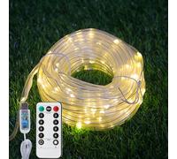 ZVO Guirlande Tube Lumineux USB, 12M 100 LED Tuyau Guirlande Lumineuse 8 Modes Lampe d'Eclairage Rope Étanche pour Jardins Sapin de Noël Chambre Décoration d'intérieure et extérieure(Blanc Chaud)