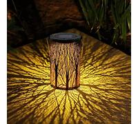ZVO Lanterne Solaire Exterieur, LED Outdoor Solar Powered Retro Metal Tree Garden Lanterns, IP65 Waterproof Hanging Ornaments Lights for Balcony Tree Fence Decking Atmosphere Decor