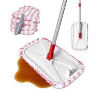 Zvonema Balai Serpillère, Grande Balai Plat de 41 x 23.5 CM avec 5 Tampons en Microfibres & Lavables, Mop Rotatif à 360°, Nettoyage de Sol pour Maison, Stratifié, Carrelage, Bois Dur, Céramique