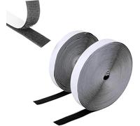 zvopvo Autocollant Scratch Double Face 10m×20mm - Bande adhésive adhésive et crochet (Noir)