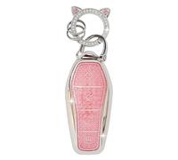 ZVRSUA Coque de e Voiture pour BYD，Joli Porte Clé Voiture en Argent Incrusté de Diamants，Accessoire Voiture Compatible avec BYD Atto 3 Han Tang Song Pro-DM-i Yuan Qin Seal Dolphin (Rose)