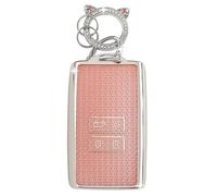 ZVRSUA Coque de Clé de Voiture pour Renault,Joli Porte Clé Voiture en Argent Incrusté de Diamants,Accessoire Voiture Compatible avec Renault Koleos Kadjar Megane Captur Espace (Rose)