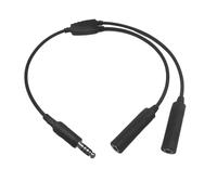 ZwaitL Adaptateur de casque d'hélicoptère pour aviation vers U174/U Câble de communication double prise convertisseur avec blindage électromagnétique Double prises d'extension pour casques d'aviation