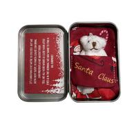 ZwaitL Adorable poupée câline ours de poche dans une boîte en étain avec carte de vœux, poupée en peluche avec carte pour enfants mignonne