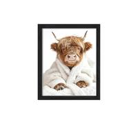 ZwaitL Art de salle de bain de bétail, image humoristique d ' animal drôle pour ajouter du plaisir à n ' importe quel espace, décorations de maison ou d ' hôtel, Art de bétail amusant