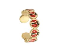 ZwaitL Bague réglable inspirée des coccinelles 6 étoiles, détails émaillés artistiques, bijoux tendance faits à la main, accessoire pour elle à six pois ouverts, taille unique, Comme décrit, Comme