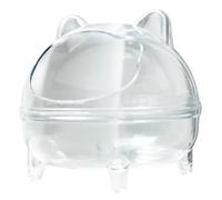 ZwaitL Baignoire en sable transparent pour petits animaux - Anti-déversement - Pour explorer le monde tranquille - Grand hamster