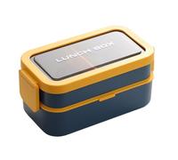 ZwaitL Boîte à déjeuner Bentos à double section de qualité supérieure - Passe au micro-ondes - Design anti-fuite - Pour le travail, les pique-niques, les arts et la préparation des repas