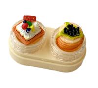 ZwaitL Boîte à lentilles avec couvercle à cupcakes avec tiroirs et kits d'outils de port pour une gestion sûre des lentilles, jaune