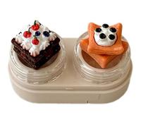 ZwaitL Boîte à lentilles avec couvercle à cupcakes avec tiroirs et kits d'outils de port pour une gestion sûre des lentilles, Blanc cassé1