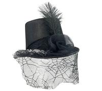 ZwaitL Chapeau Fedoras classique à bord plat avec fleur décorative pour tenue tendance, tenue décontractée, polyvalent pour les occasions décontractées, magiciens adultes, Demi-maille, taille unique