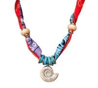 ZwaitL Collier avec pendentif en forme de coquillage en tissu inspiré de la mer - Design léger - Pour occasions décontractées ou formelles - Collier plastron texturé en perles