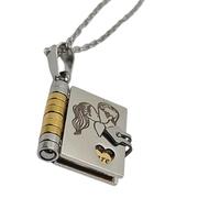 ZwaitL Collier avec pendentif en forme de livre en acier inoxydable - Cadeau idéal pour un anniversaire, un père, un père, taille unique, Comme décrit, Comme décrit.