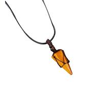 ZwaitL Collier avec pendentif hexagonal en maille conique avec pierres précieuses naturelles - Bijou portable élégant pour femme, taille unique, Comme décrit, Comme décrit.