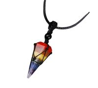 ZwaitL Collier avec pendentif hexagonal en maille conique avec pierres précieuses naturelles - Bijou portable élégant pour femme, taille unique, Comme décrit, Comme décrit.