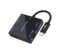 ZwaitL Concentrateur USB portable simultané à plusieurs ports avec fente pour carte TF Adaptateur de charge rapide pour smartphones Accessoires Hub USB avec entrée d'alimentation