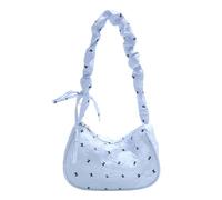 ZwaitL Élégant sac à bandoulière en toile avec nœud papillon léger et décontracté pour femme, usage quotidien, élégant et décontracté, bleu, One Size