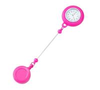 ZwaitL Enrouleur de badge perlé avec montre d'infirmière rétractable avec clip de ceinture pour médecin, ambulancier, personnel d'hôpital, montre créative