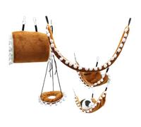 ZwaitL Ensemble d'activités lavables pour hamster avec balançoire tunnel et hamac doux pour enrichir la cage