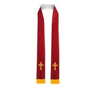 ZwaitL Étole réversible de communion avec symbolisme, châle de culte pour pasteurs et prêtres, tous genres, écharpe de clergé, rouge/blanc, taille unique