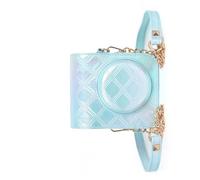 ZwaitL Étui de protection en cuir PU avec sangles amovibles pour appareil photo Mini12 Instants, bleu