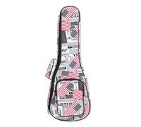 ZwaitL Étui pour ukulélé avec bandoulières, poignée pour instrument de 58,4 cm, compartiment rembourré, plusieurs poches de rangement, étui ergonomique avec sangles