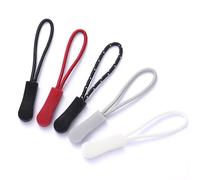 ZwaitL Lot de 10 boucles de rechange pour tirette de fermeture éclair, Noir , Size: app. 1x2.4cm/0.39x0.94in