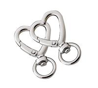 ZwaitL Lot de 2 fermoirs pour sacs à main en forme de cœur, 41 mm - Argent, 4.2*2.6cm