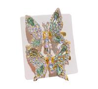 ZwaitL Lot de 2 pinces à cheveux mobiles en forme de papillon avec strass brillants en trois dimensions