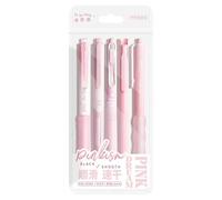 ZwaitL Lot de 5 stylos à encre gel rechargeables rétractables à séchage rapide Pointe de 0,5 mm Prise en main confortable pour écrire, journal, motivation