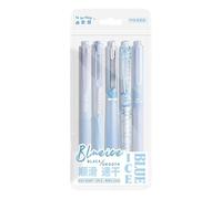 ZwaitL Lot de 5 stylos à encre gel rechargeables rétractables à séchage rapide Pointe de 0,5 mm Prise en main confortable pour écrire, journal, motivation