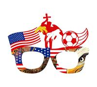 ZwaitL Lunettes accessoires pour de football, Festival, présentant plusieurs drapeaux nationaux, fête à thème pour la journée des jeux, Fan de tournoi spirituel