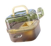 ZwaitL Mallette de voyage pour rongeurs avec roue d'exercice à faible bruit et structure ventilée pour un transport sûr Cage de voyage ventilée pour petits animaux