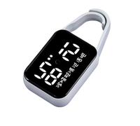 ZwaitL Montre électronique LED à suspendre, veilleuse étanche, tactile, montre numérique pour femme et homme, cadeau porte-clés montre de poche, gris, taille unique