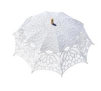 ZwaitL Parapluie classique en dentelle pour mariée des années 1920, costume et décorations de mariage, parasol élégant, cadeau de mariage, parapluie décoratif vintage, blanc, taille unique