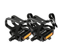 ZwaitL Pédales de vélo avec clip d'orteil et sangles pour exercice extérieur cyclisme et intérieur stationnaire avec sangles