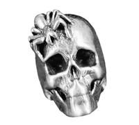 ZwaitL Pendentif en métal en forme de tête de mort araignée pour porte-clés et sac à dos, accessoire unique en forme de tête de mort, accessoires paracorde en laiton pour porte-clés, taille unique