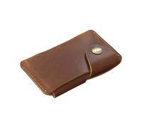 ZwaitL Petits porte-cartes de crédit pour homme et femme - Porte-monnaie en cuir avec fermeture à bouton - Petit porte-monnaie avec fermeture à pression, marron