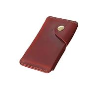 ZwaitL Petits porte-cartes de crédit pour homme et femme - Porte-monnaie en cuir avec fermeture à bouton - Petit porte-monnaie avec fermeture à pression, rouge vin
