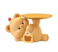 ZwaitL Plateau de rangement en forme d'ours de dessin animé pour bijoux et boucles d'oreilles pour décoration de table