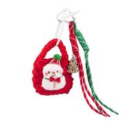 ZwaitL Porte-clés créatif en forme d'étoile de Père Noël fait à la main pour sac de voiture, décoration de Noël, festival, accessoire de voiture, C, taille unique