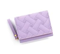 ZwaitL Portefeuille court en cuir synthétique pour femme avec porte-cartes de crédit, petite monnaie, poche à monnaie, lavande, As shown in the picture (error 1-3cm)