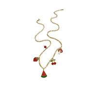ZwaitL Ravissant collier ras du cou réglable inspiré des fruits, facile à porter, chaîne en acier inoxydable pour un look tendance, bijoux colorés sur le thème des fruits, taille unique, Comme décrit