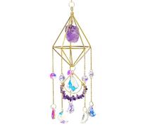 ZwaitL Raws Carillon à vent en cristal pour balcon à suspendre et créer un son environnemental en cristal naturel pour l'extérieur